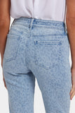 NYDJ Marilyn Straight Crop Jeans In Petite In Leopard Print Denim With Cuffs - Alpine Spirit