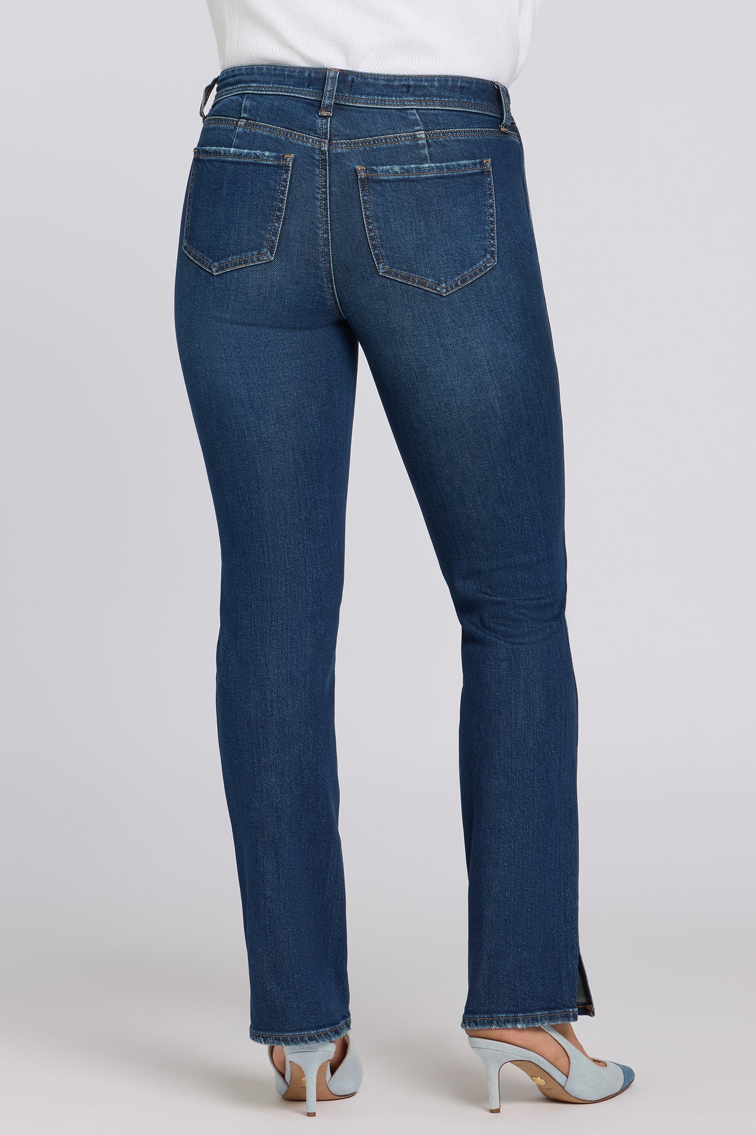 NYDJ Marilyn Straight Jeans In Petite With Clean Front, Back Darts And Side Slits - Sunset Villa