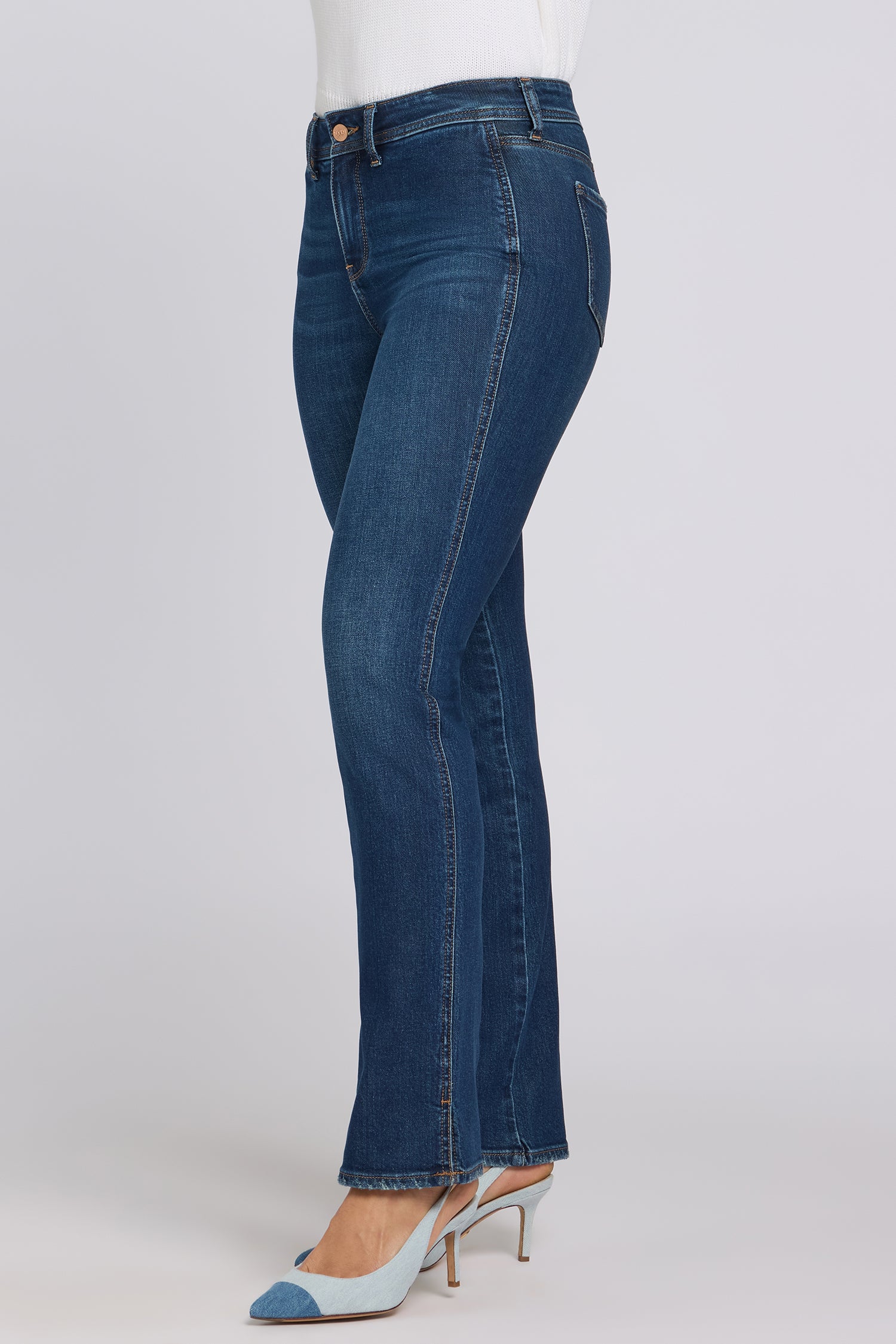 NYDJ Marilyn Straight Jeans In Petite With Clean Front, Back Darts And Side Slits - Sunset Villa