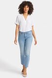 NYDJ Sheri Slim Ankle Jeans In Petite With Frayed Hems - Blue Valley