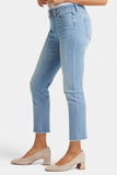 NYDJ Sheri Slim Ankle Jeans In Petite With Frayed Hems - Blue Valley