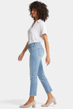 NYDJ Sheri Slim Ankle Jeans In Petite With Frayed Hems - Blue Valley