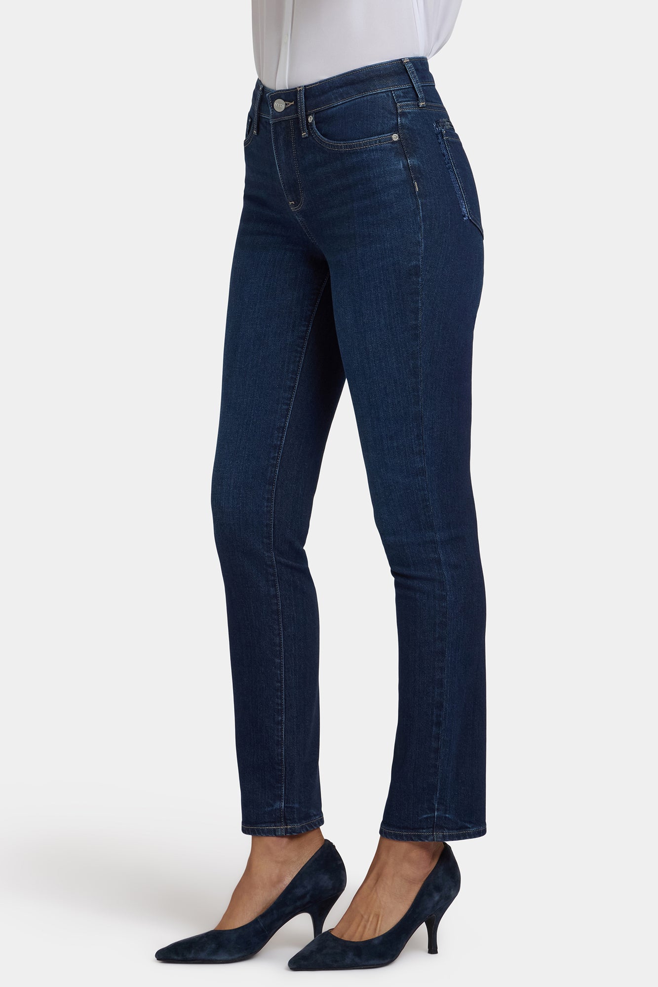 NYDJ Sheri Slim Jeans In Petite With Back Sequins - Indigo Seine