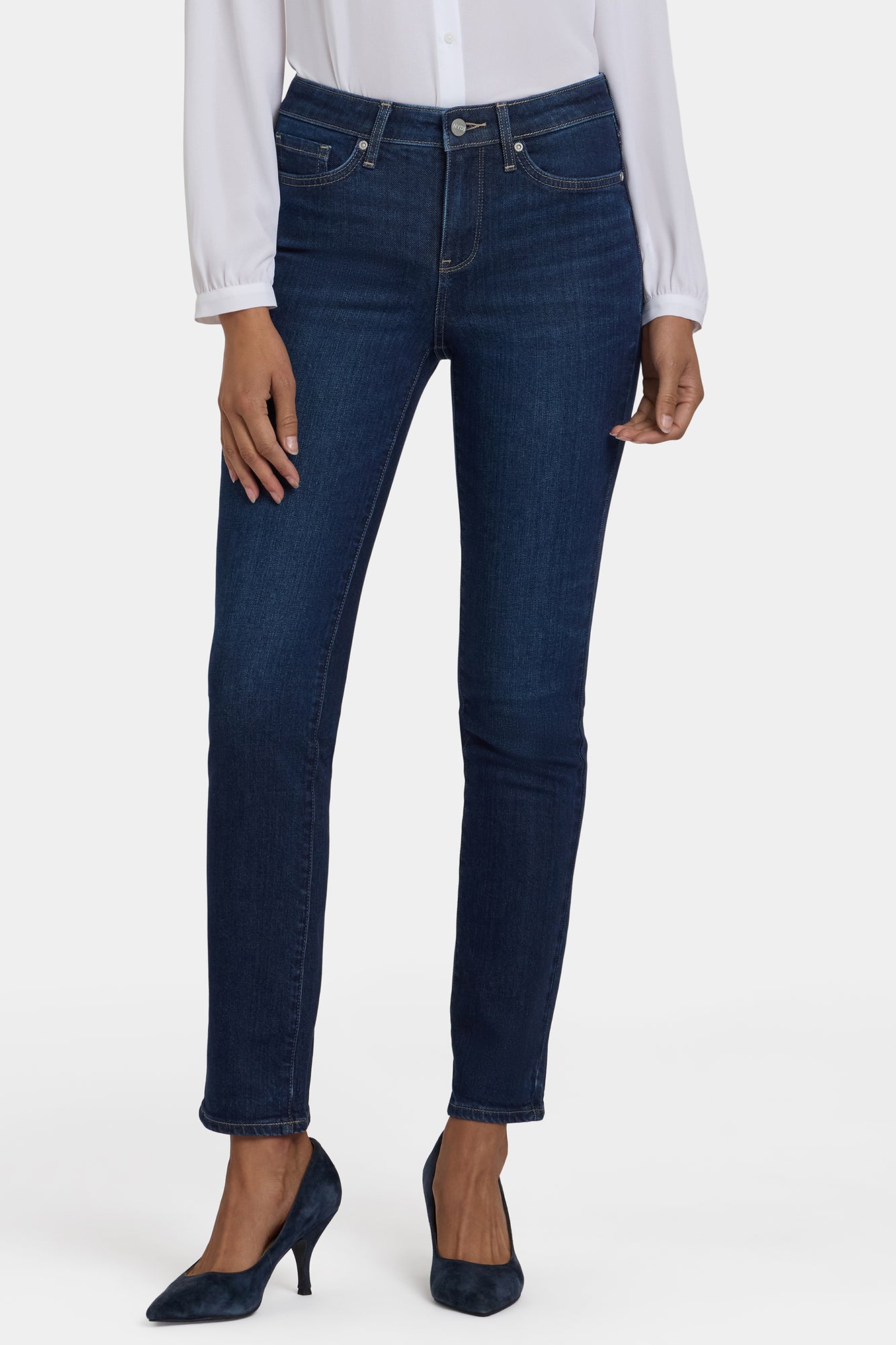 NYDJ Sheri Slim Jeans In Petite With Back Sequins - Indigo Seine