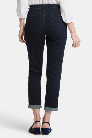 NYDJ Margot Girlfriend Jeans In Petite With Roll Cuffs - Midnight Falls