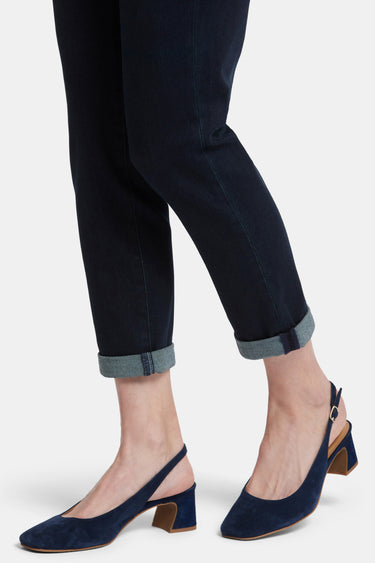 NYDJ Margot Girlfriend Jeans In Petite With Roll Cuffs - Midnight Falls