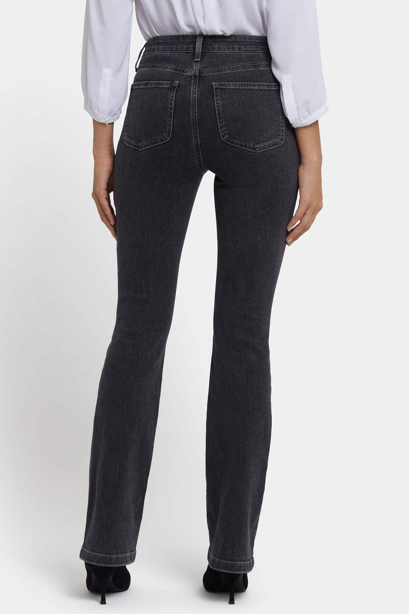 NYDJ Billie Mini Bootcut Jeans In Petite With High Rise And Seam Detail - Slate Stone