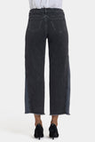 NYDJ Teresa Wide Leg Jeans In Petite With Contrast Side Panels, Frayed Hems And 27" Inseam - Street Shade