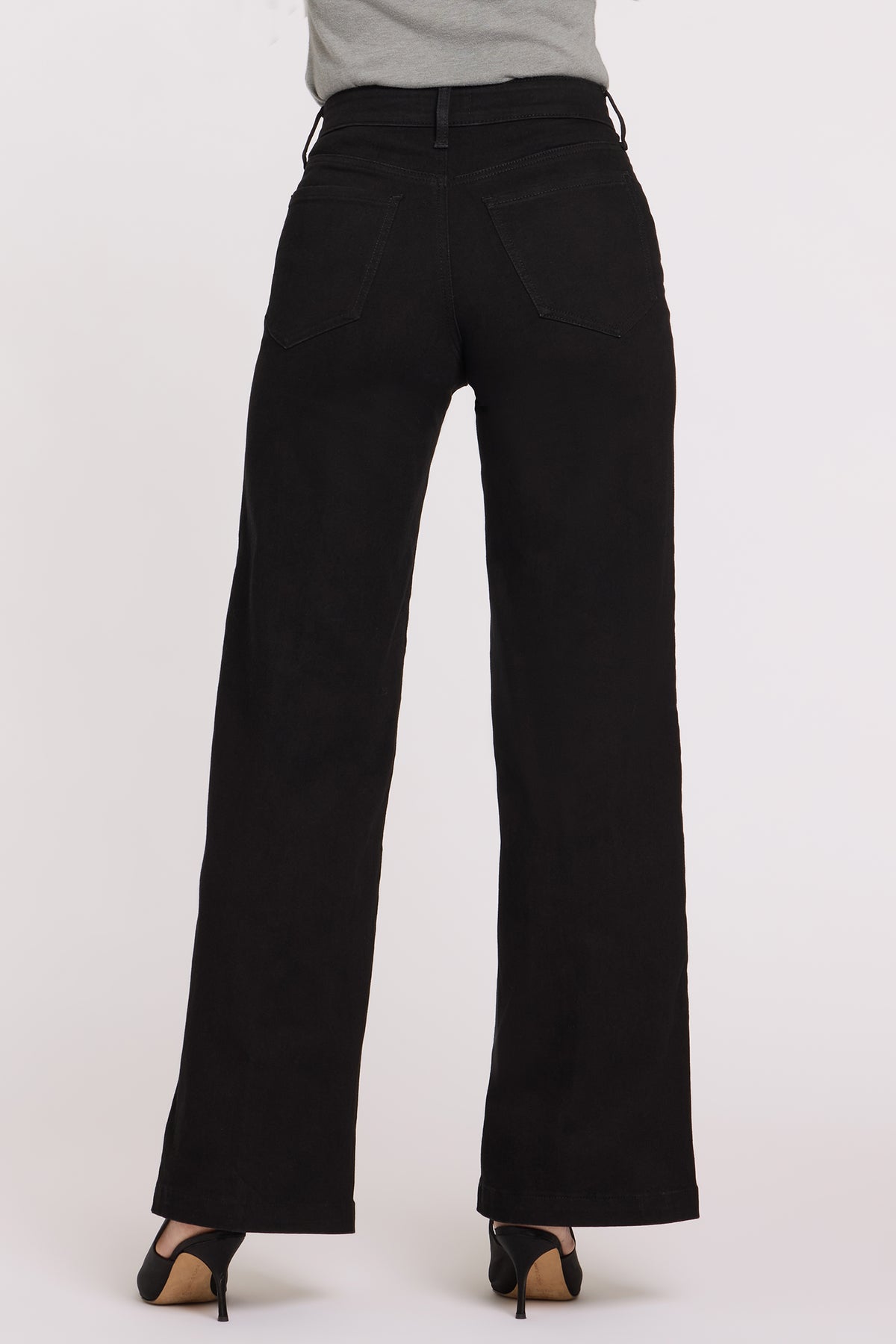 NYDJ Teresa Wide Leg Jeans In Petite  - Black Rinse