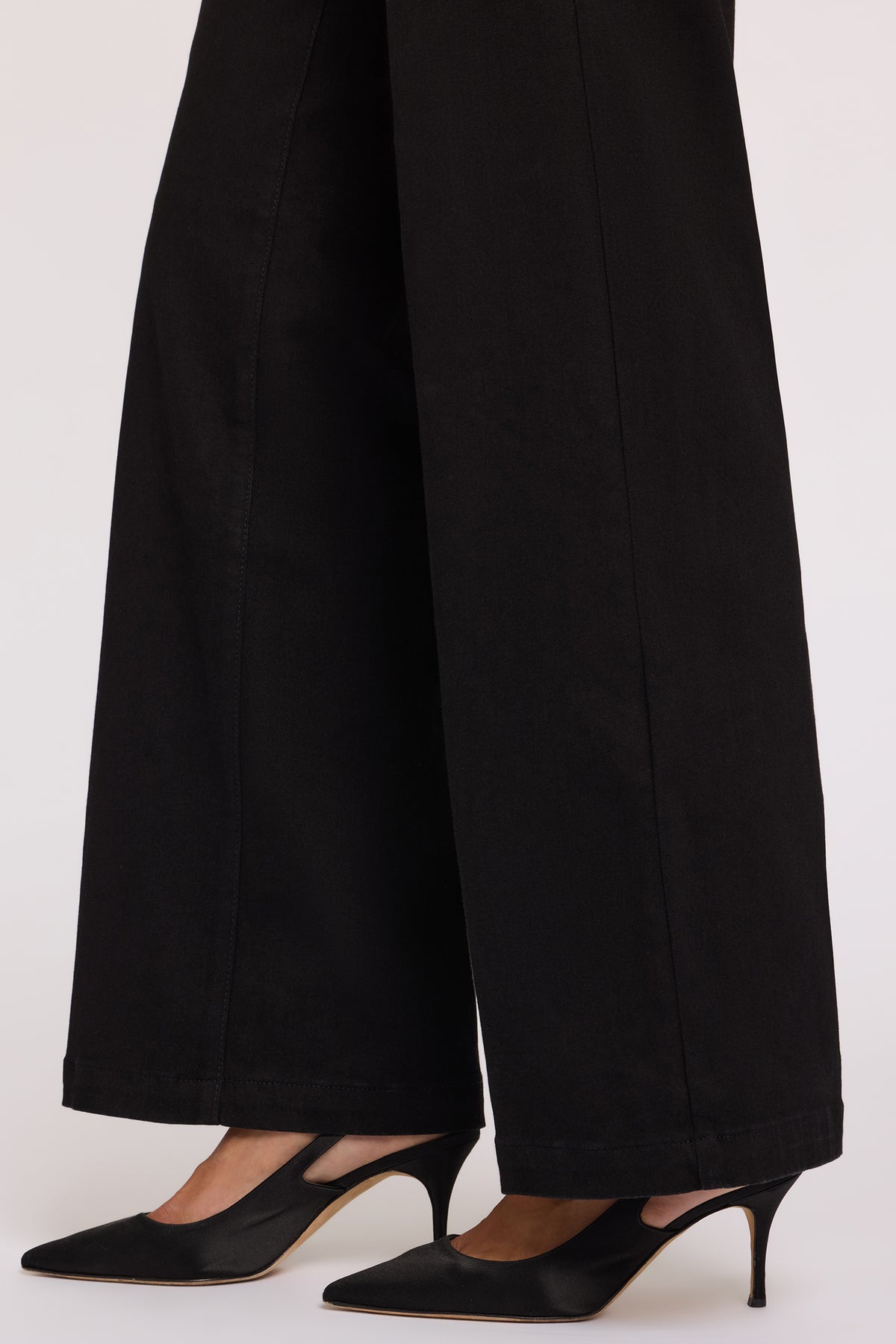 NYDJ Teresa Wide Leg Jeans In Petite  - Black Rinse