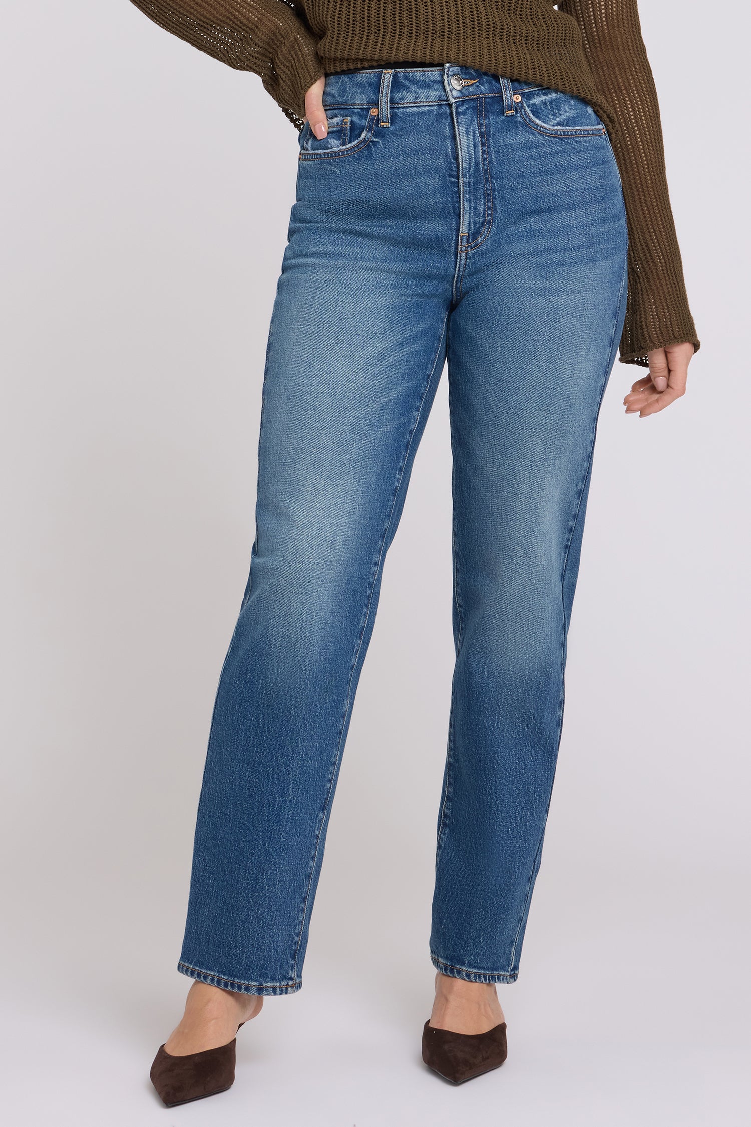 NYDJ Kasey Stovepipe Jeans In Petite With Super High Rise And 30" Inseam - Aster