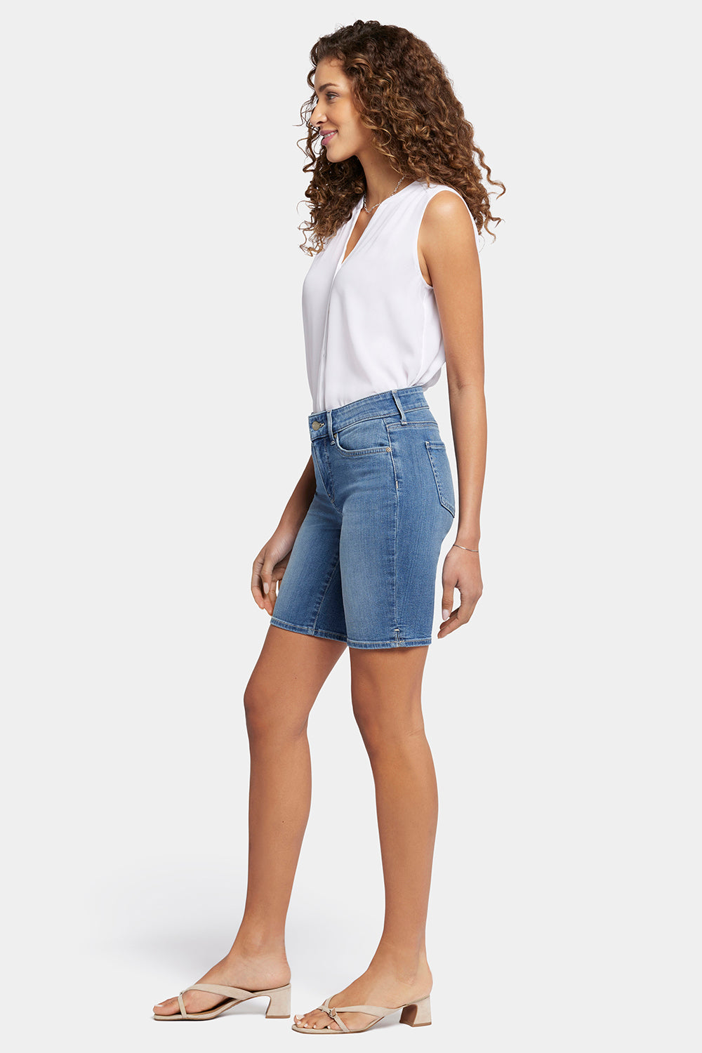 NYDJ Ella Denim Shorts In Petite With Side Slits - Fairmont