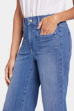 NYDJ Patchie Wide Leg Capri Jeans In Petite With Frayed Hems - Compass