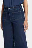 NYDJ Patchie Wide Leg Capri Jeans In Petite With Frayed Hems - Sublime