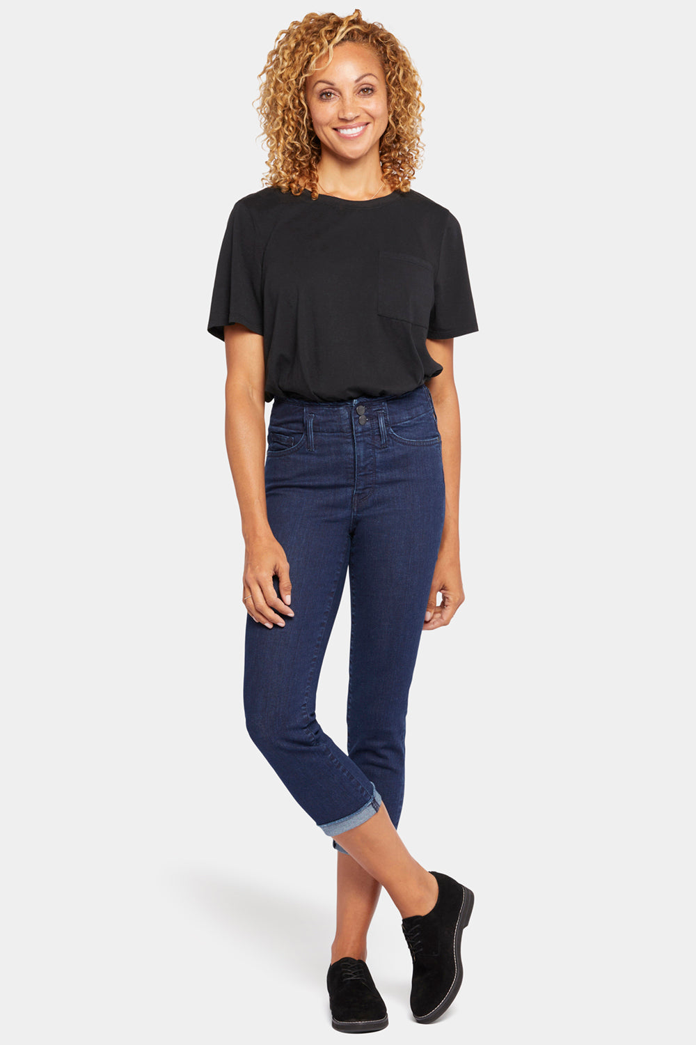 NYDJ Chloe Capri Jeans In Petite With Cuffs - Mystique