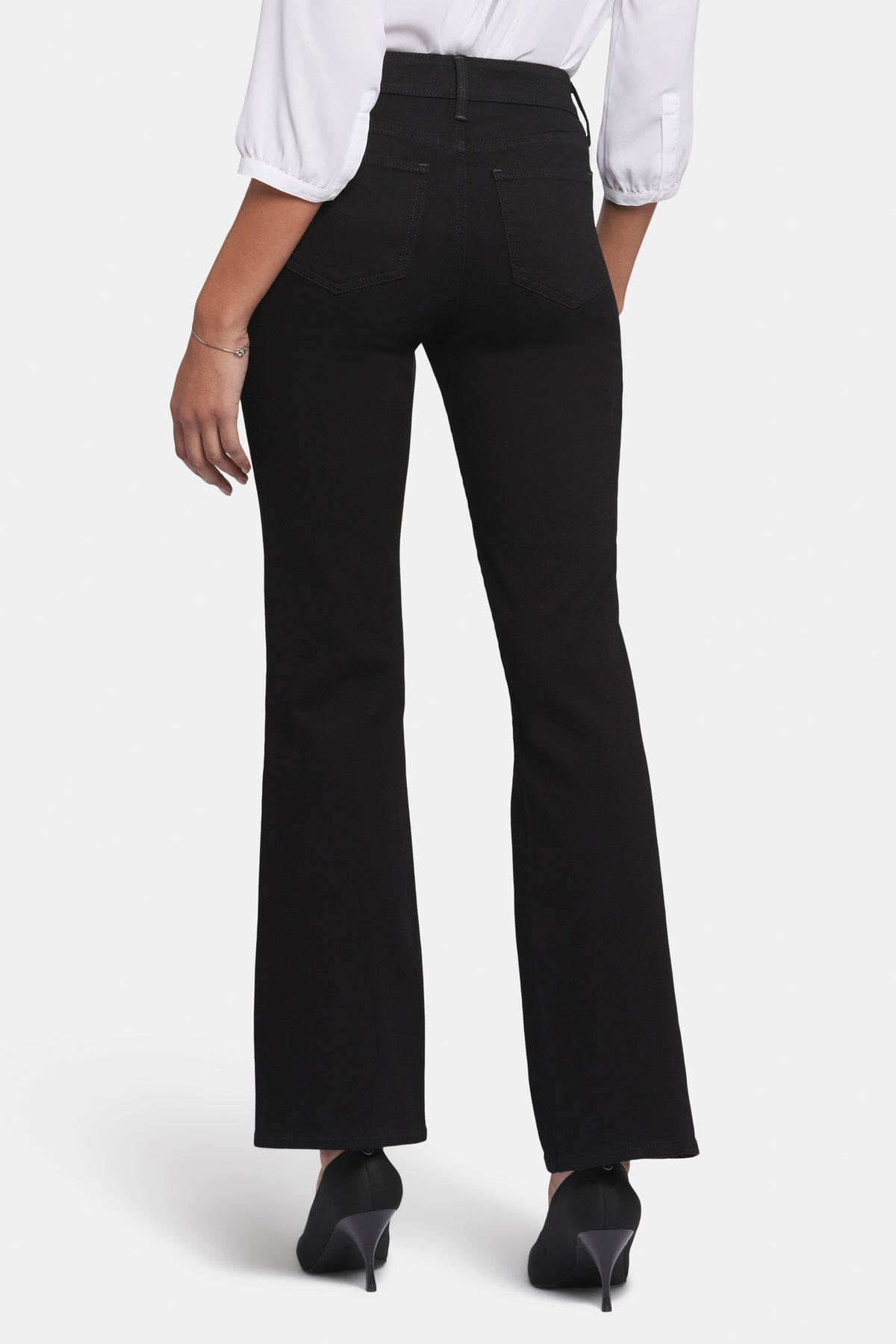 NYDJ Blake Slim Flared Jeans In Petite With High Rise - Black