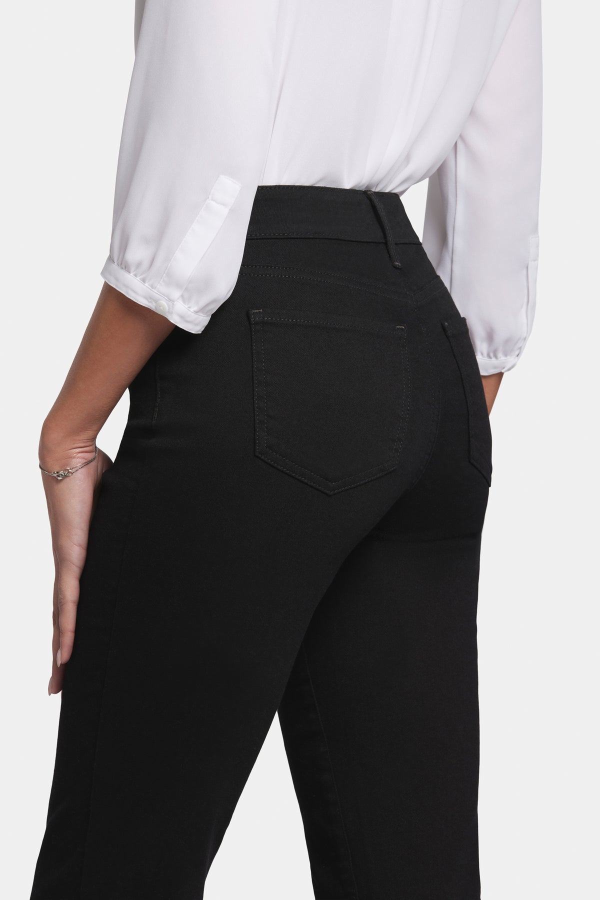 NYDJ Blake Slim Flared Jeans In Petite With High Rise - Black