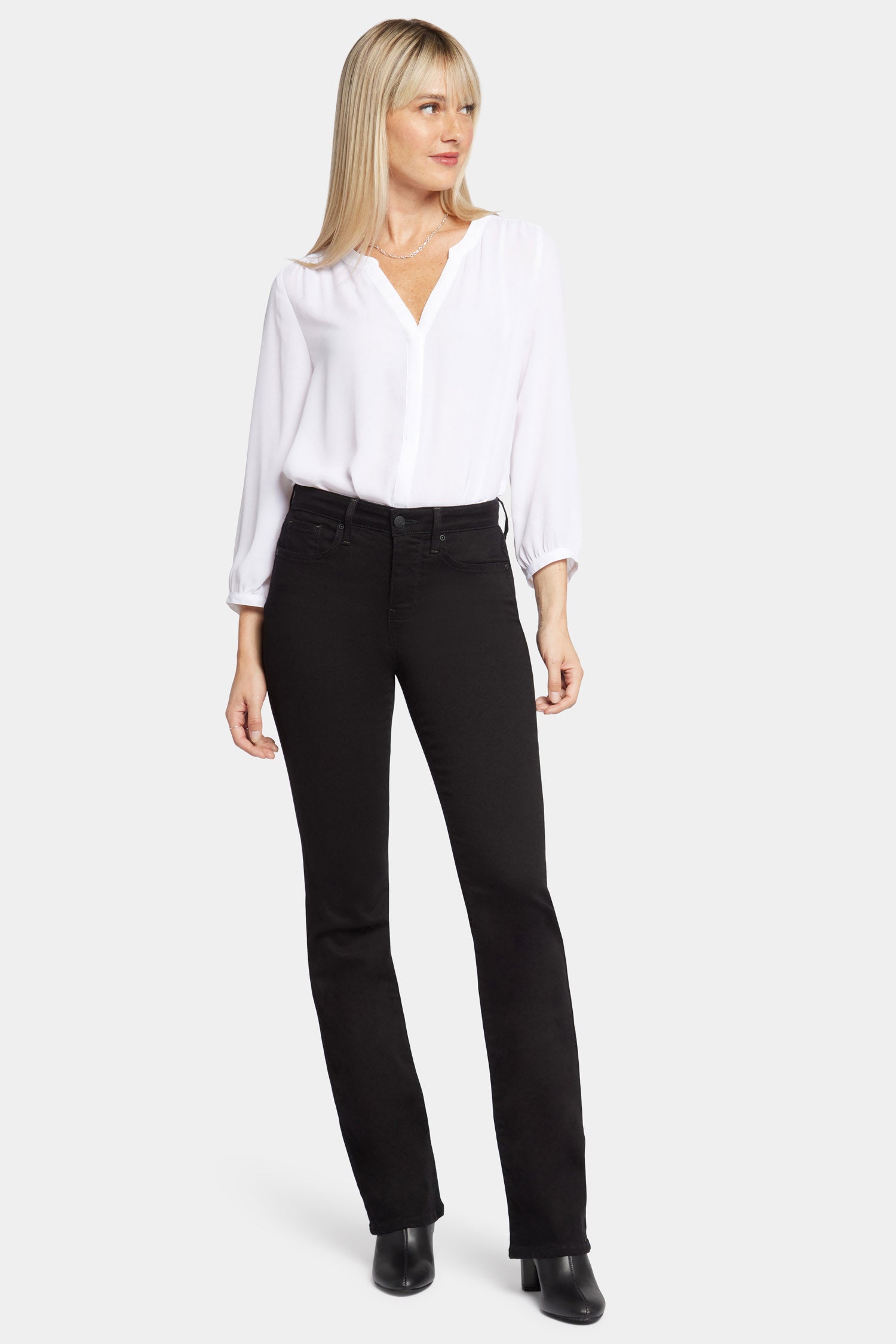 NYDJ Barbara Bootcut Jeans In Petite  - Black