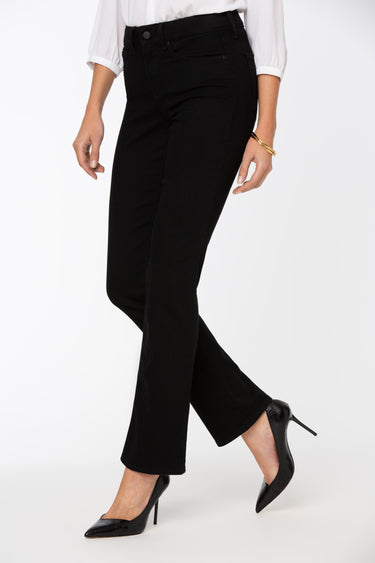 NYDJ Marilyn Straight Jeans In Petite  - Black