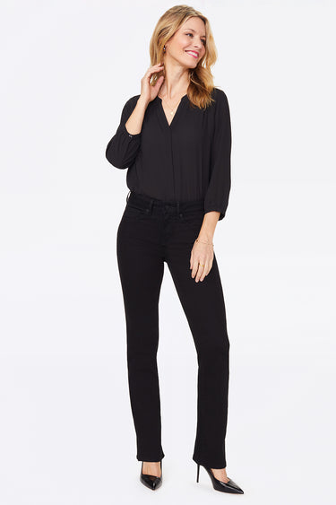 NYDJ Marilyn Straight Jeans In Petite  - Black