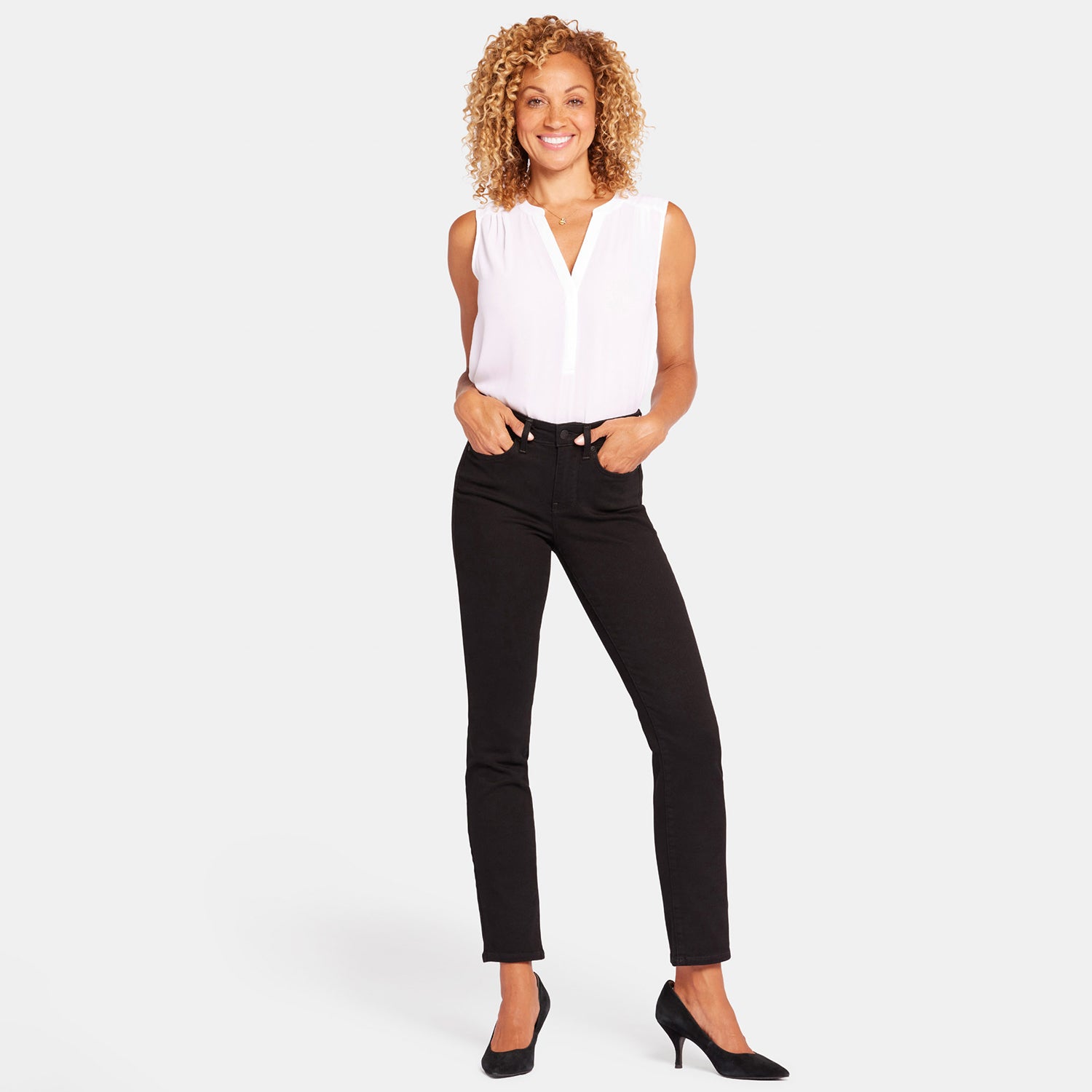 Sheri Slim Jeans In Petite - Black Black | NYDJ