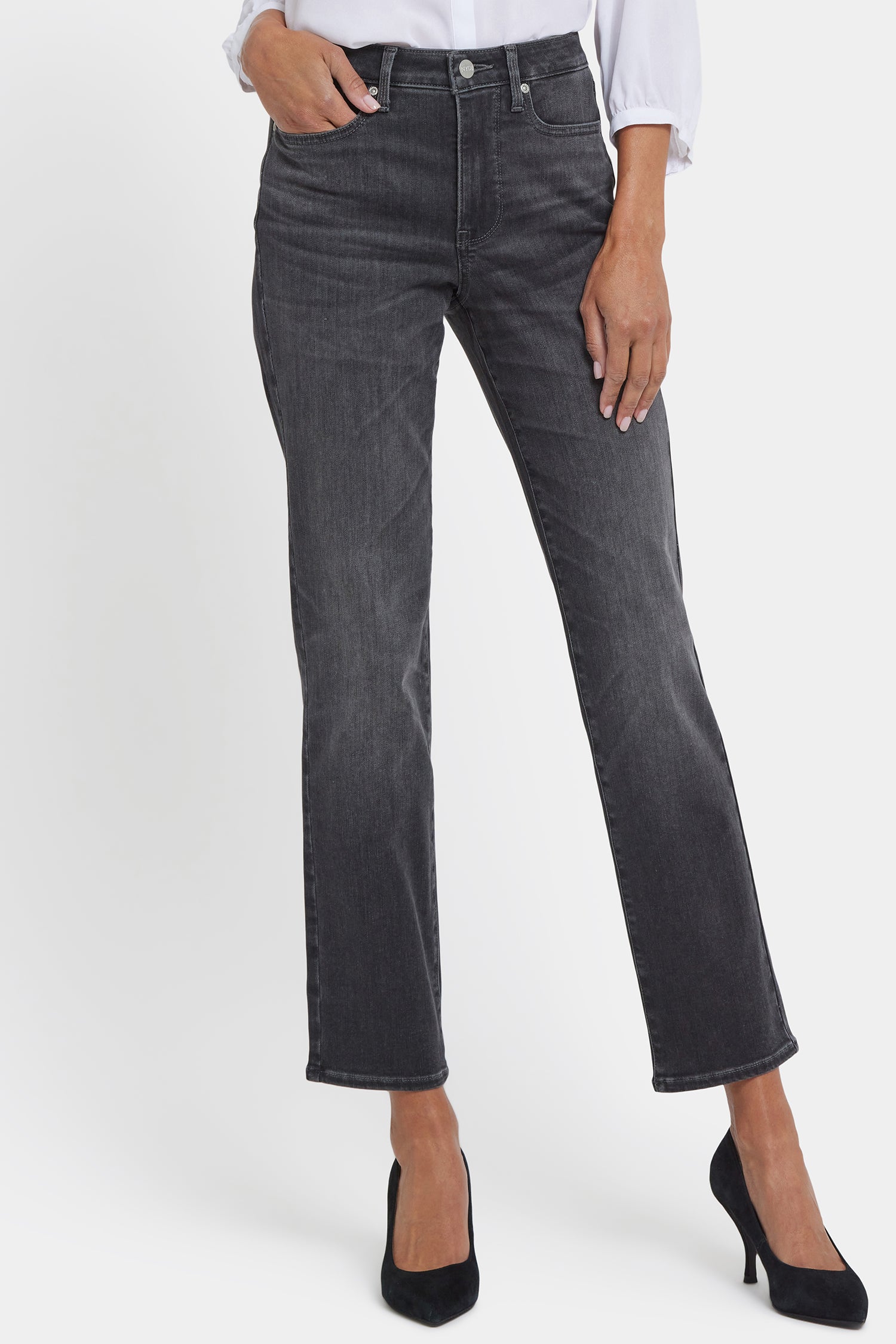 Sheri Slim Jeans In Petite With High Rise - Gloomy Marais Grey | NYDJ