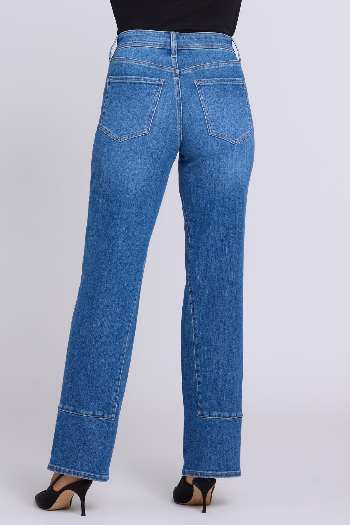 NYDJ Brooke Loose Straight Jeans In Petite With Paneled Seam Detail - Agave