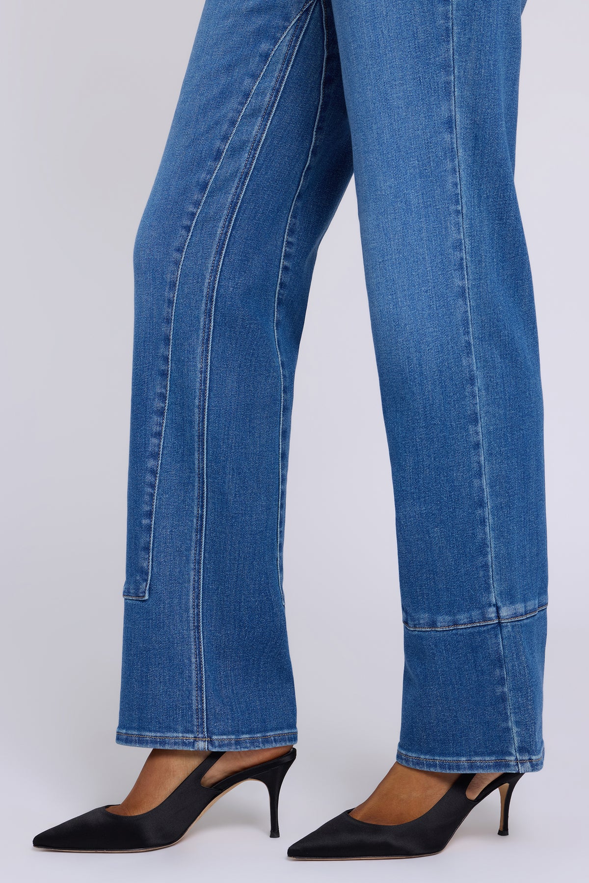 NYDJ Brooke Loose Straight Jeans In Petite With Paneled Seam Detail - Agave