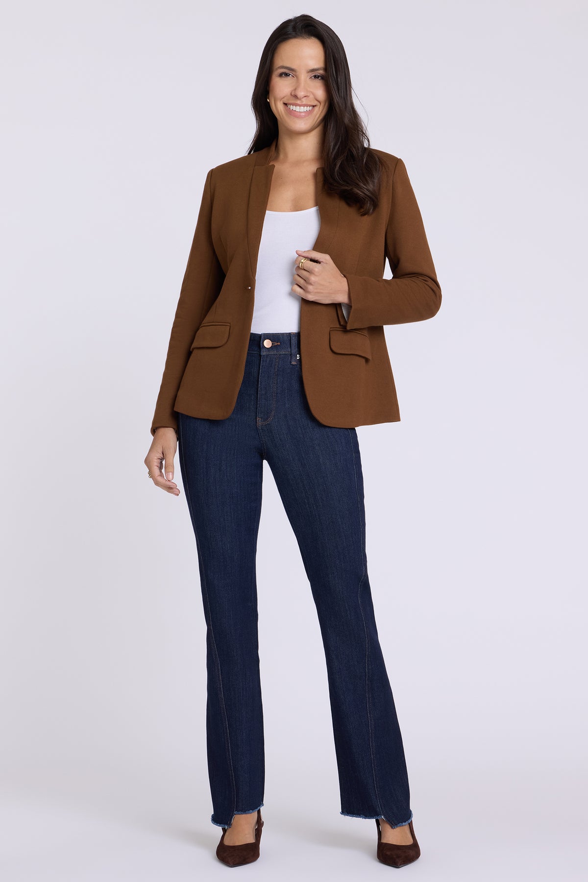 NYDJ Barbara Bootcut Jeans In Petite With High Rise, Raw Step Hems And 29" Inseam - Rinse