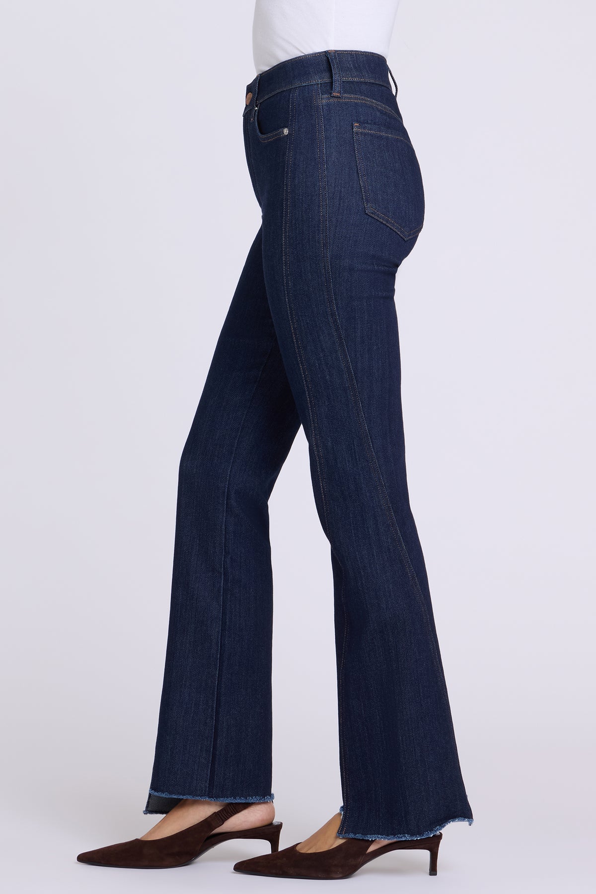 NYDJ Barbara Bootcut Jeans In Petite With High Rise, Raw Step Hems And 29" Inseam - Rinse
