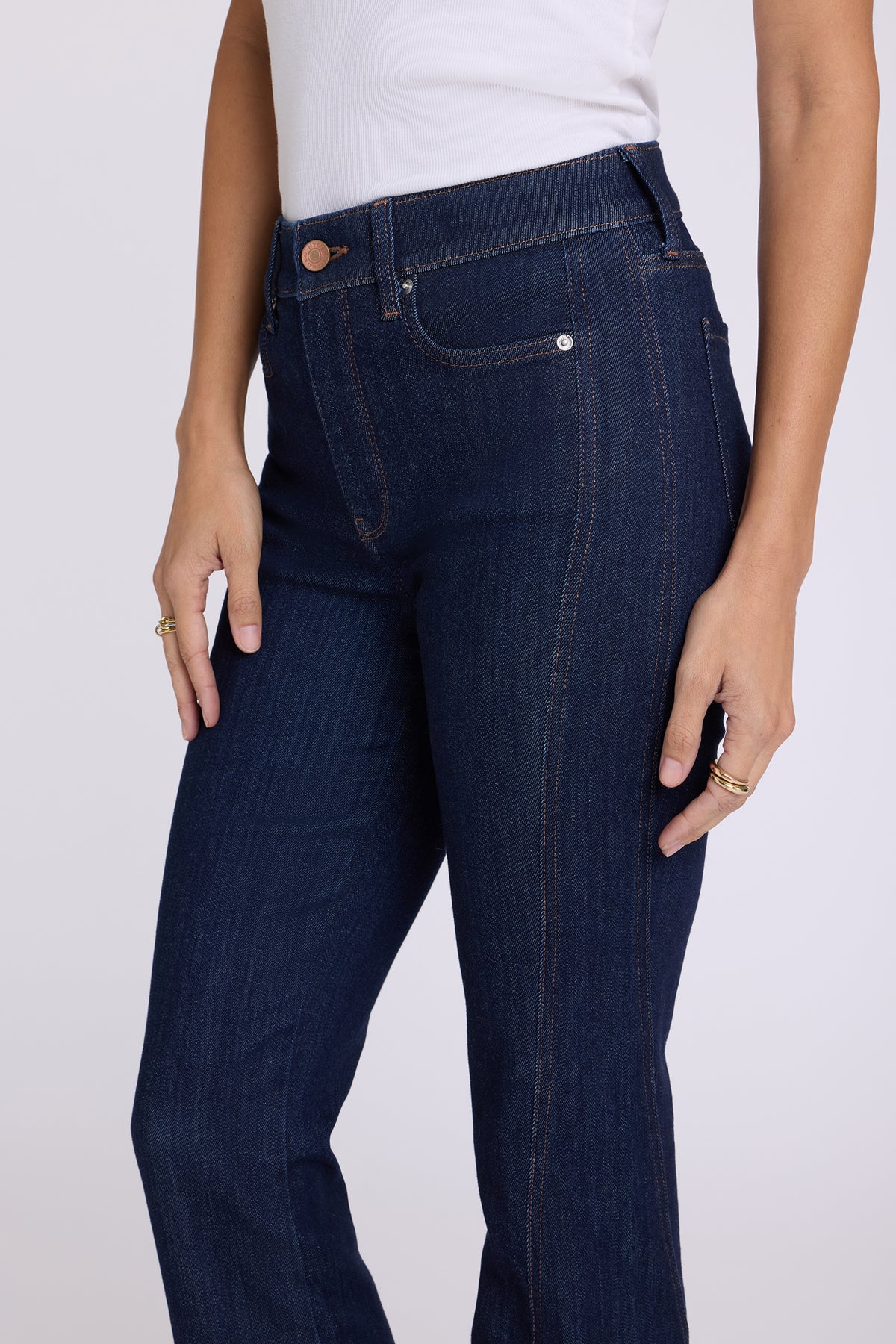 NYDJ Barbara Bootcut Jeans In Petite With High Rise, Raw Step Hems And 29" Inseam - Rinse