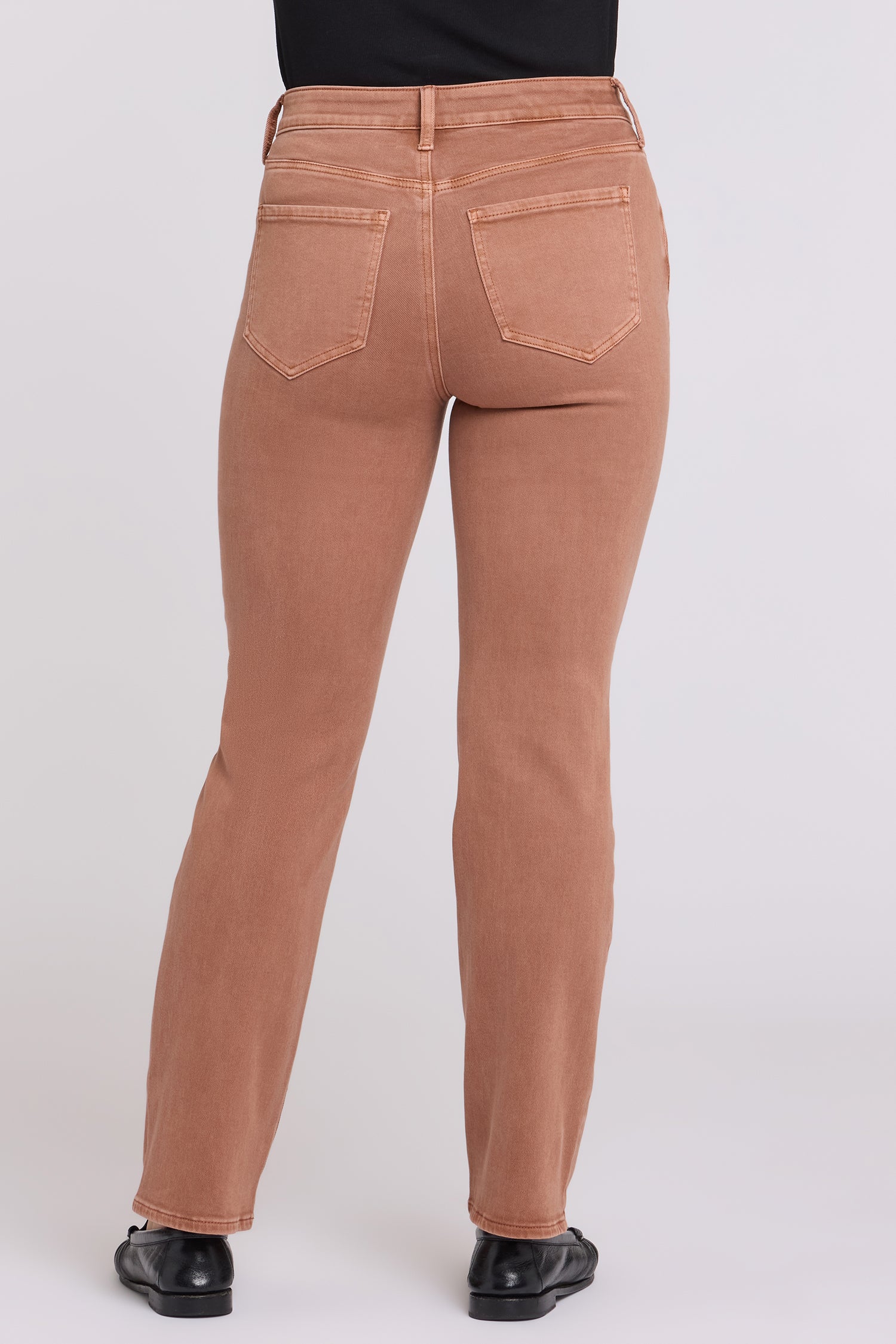 NYDJ Marilyn Straight Jeans In Petite With High Rise And 29" Inseam - Retro Mocha Bisque