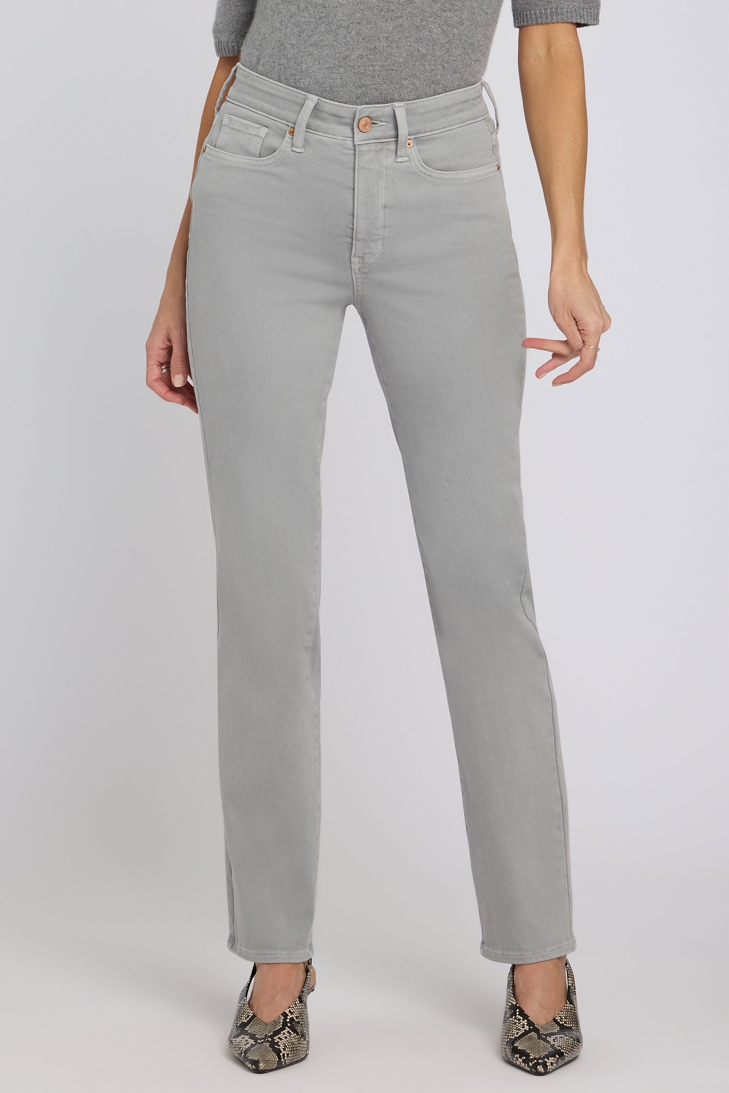 NYDJ Marilyn Straight Jeans In Petite With High Rise And 29" Inseam - Retro Skyscraper