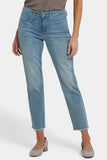 NYDJ Sheri Slim Ankle Jeans In Petite With Frayed Hems - Light Paradise