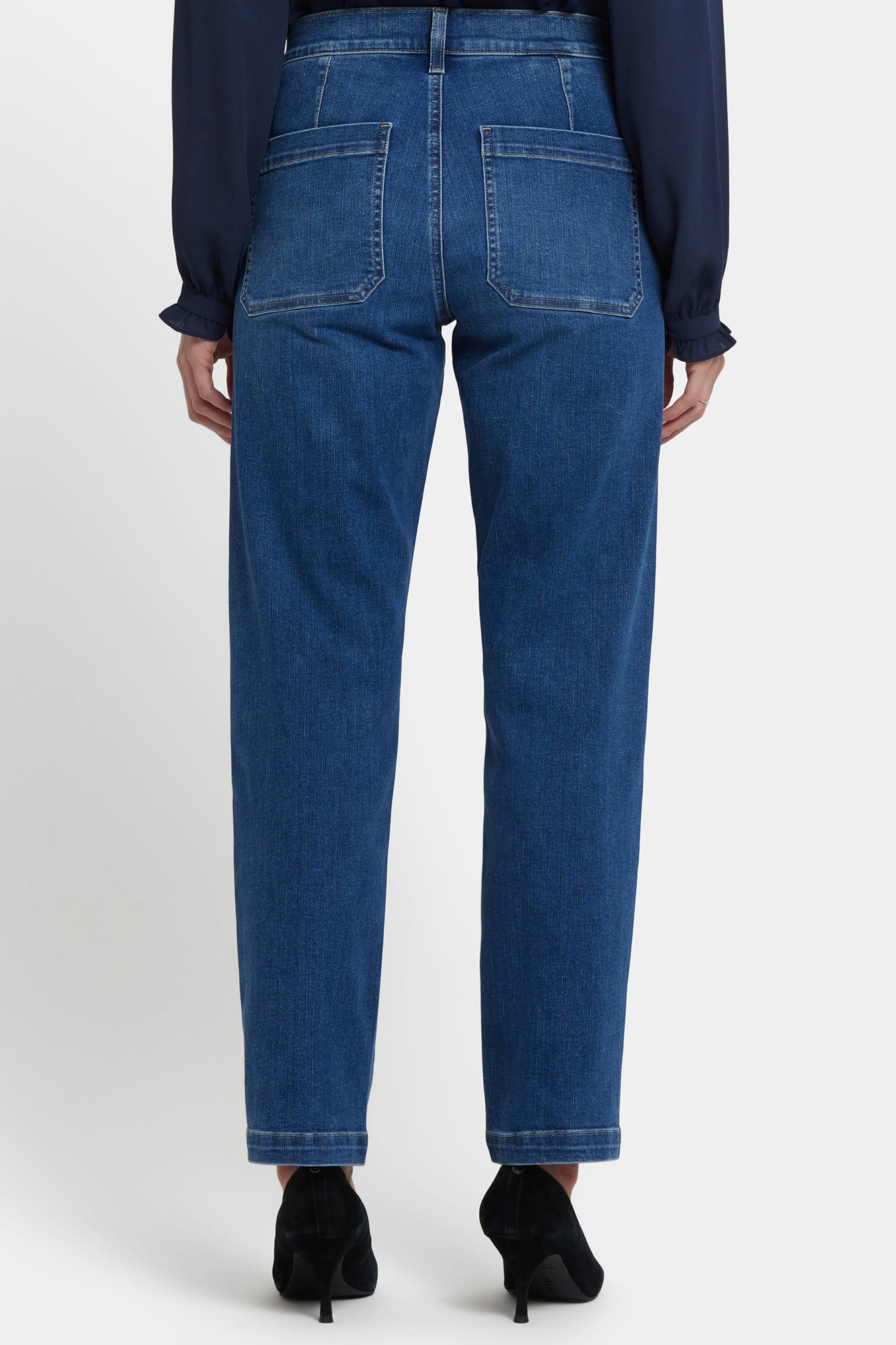 NYDJ Brooke Loose Straight Jeans In Petite With Super High Rise - Opera Blue