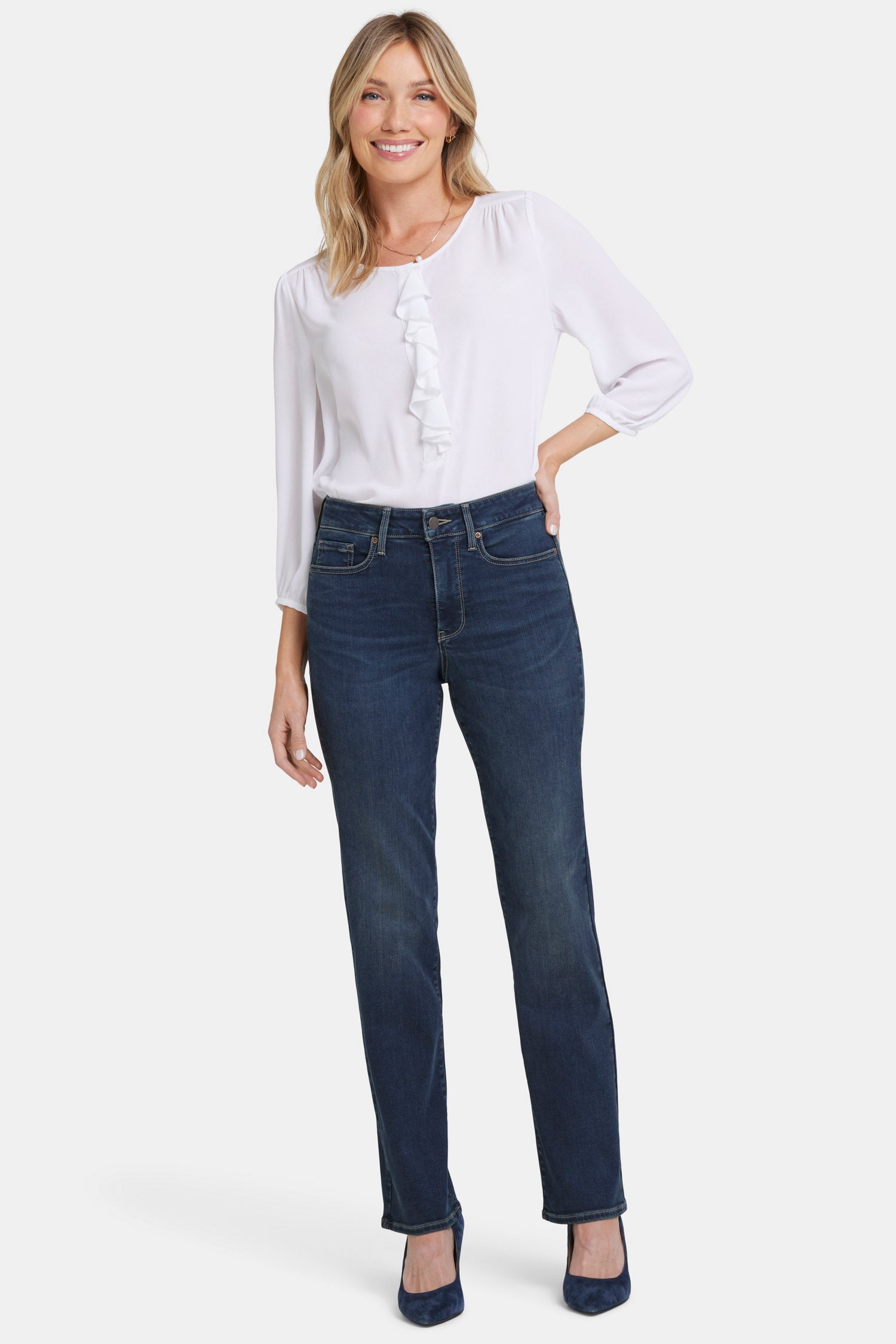 Marilyn Straight Jeans In Petite With High Rise And 29