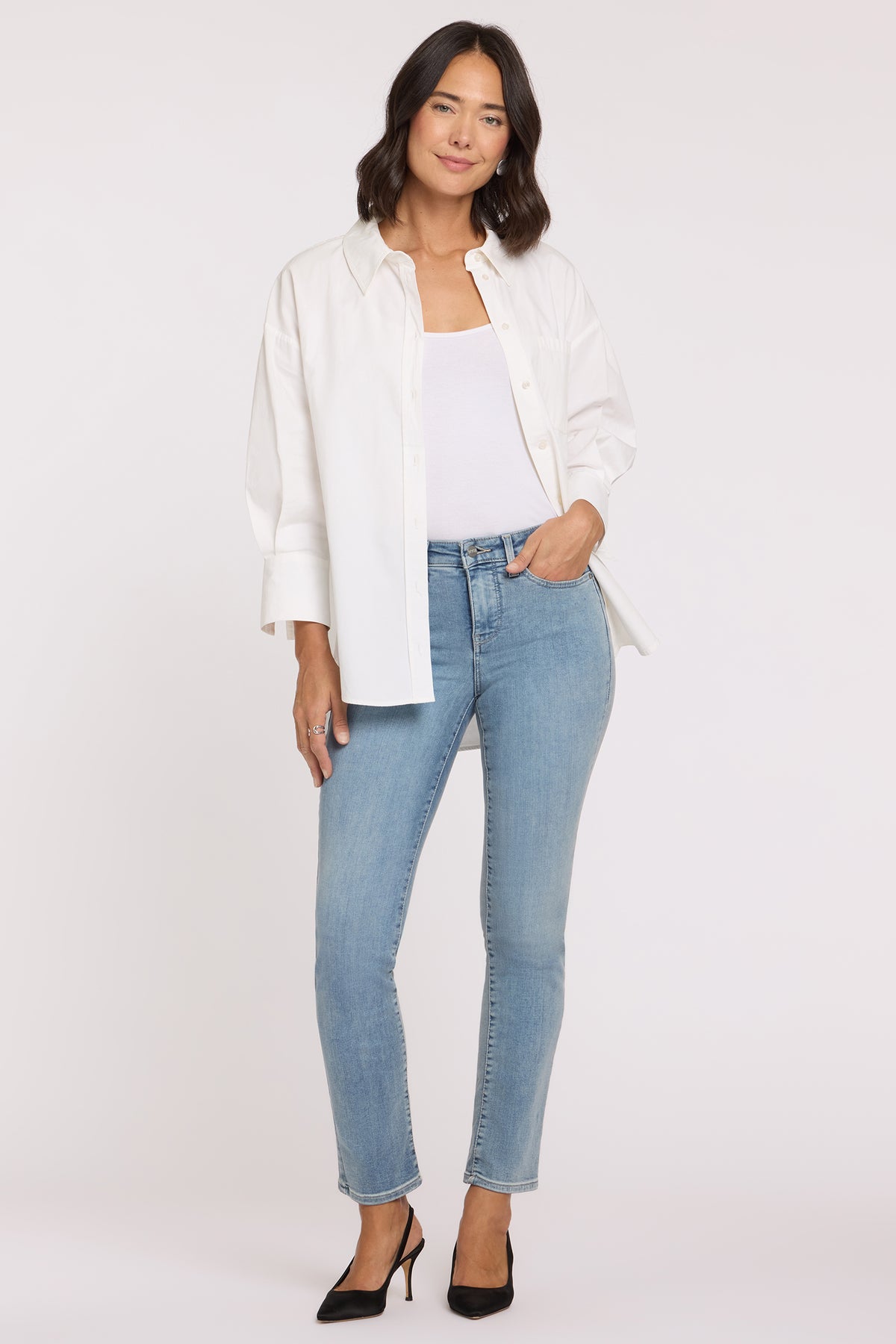 NYDJ Sheri Slim Straight Jeans In Petite  - Haley