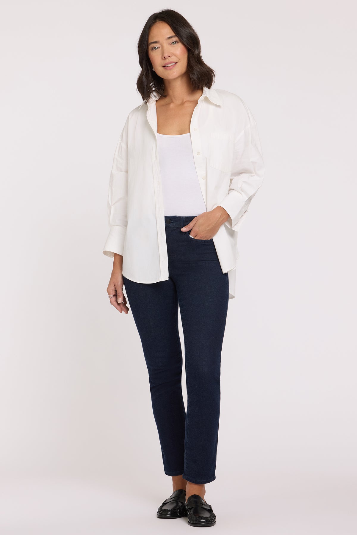 NYDJ Sheri Slim Straight Jeans In Petite  - Rinse