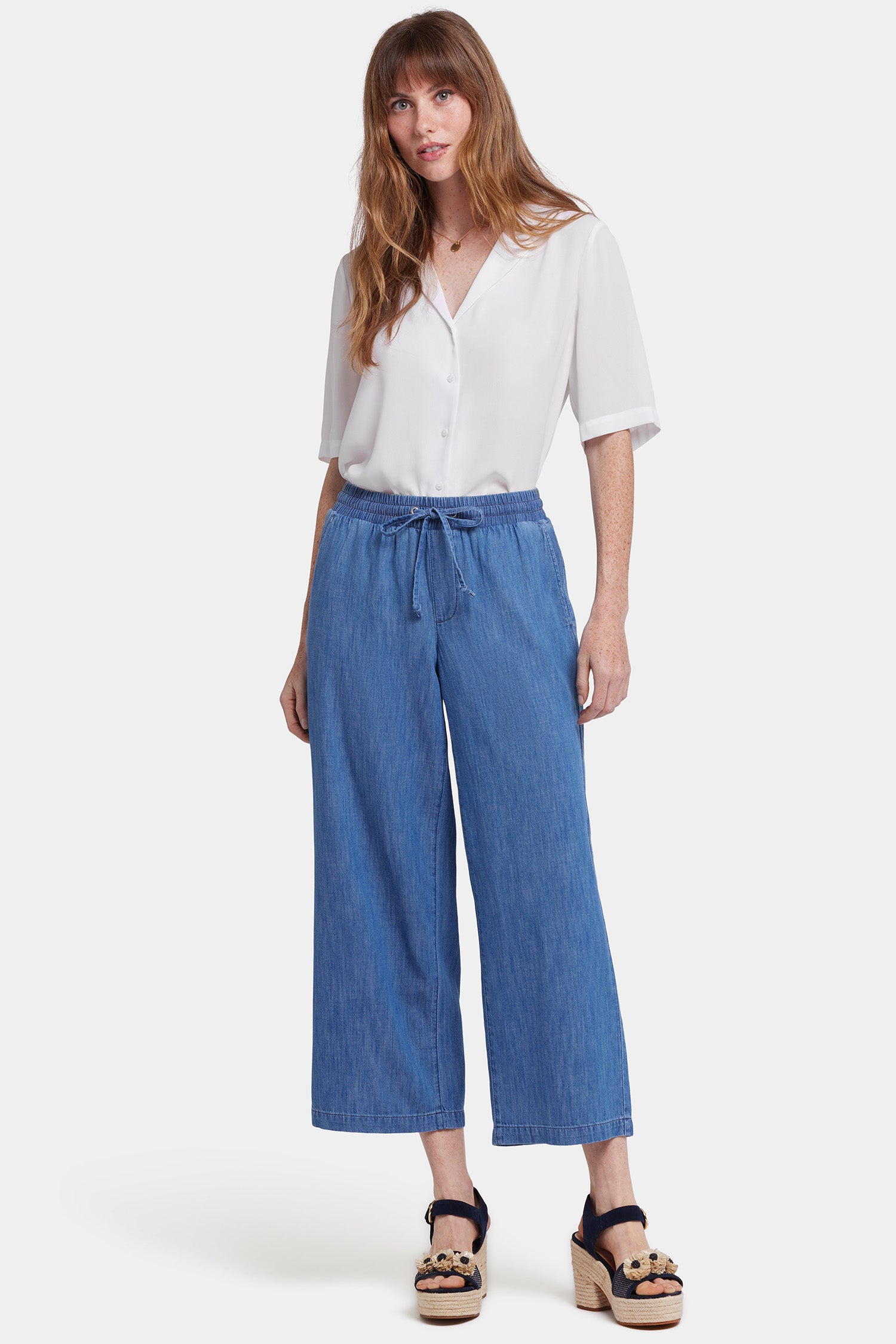 NYDJ Jayne Pull-On Wide Leg Ankle Pants In Petite  - Everly