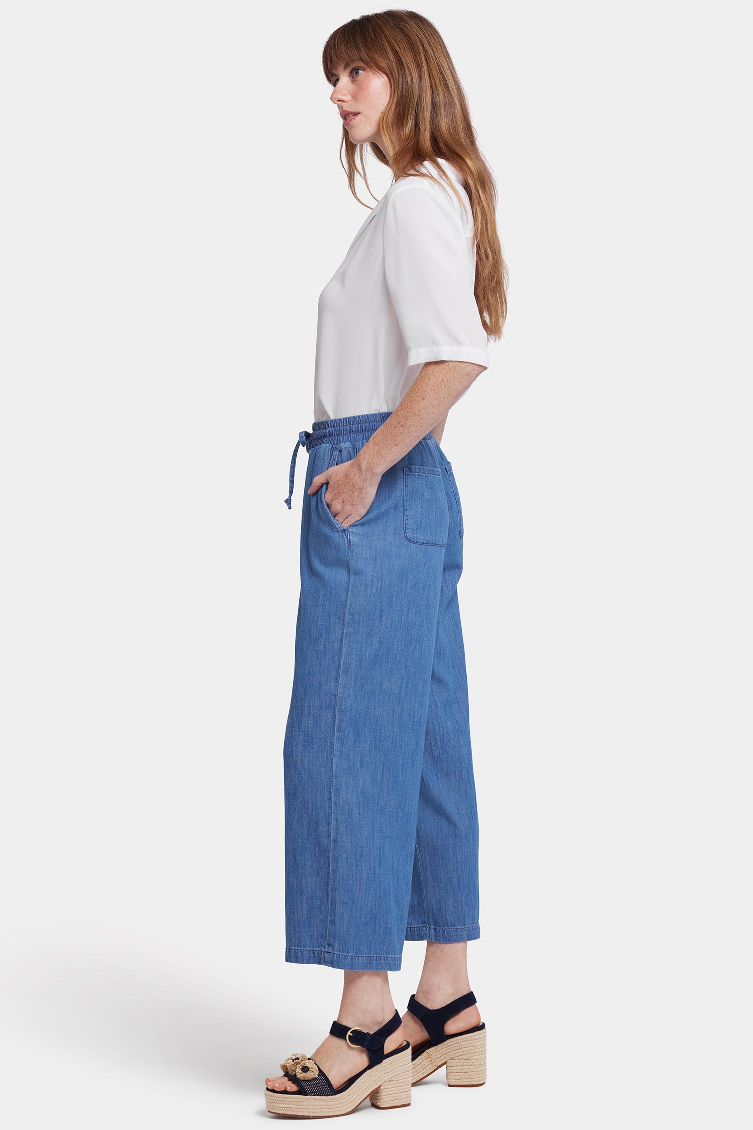 NYDJ Jayne Pull-On Wide Leg Ankle Pants In Petite  - Everly