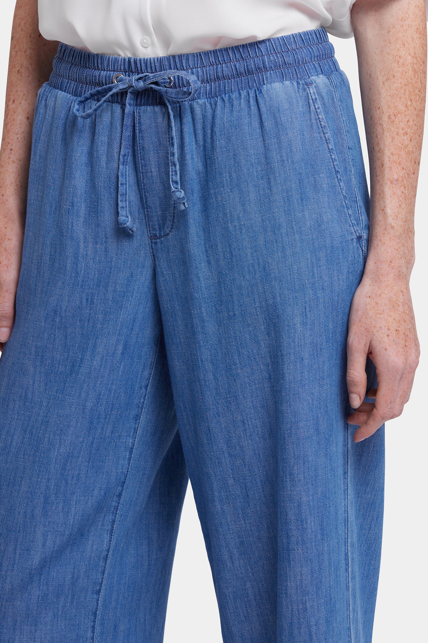 Jayne Pull-On Wide Leg Ankle Pants In Petite - Everly Blue | NYDJ