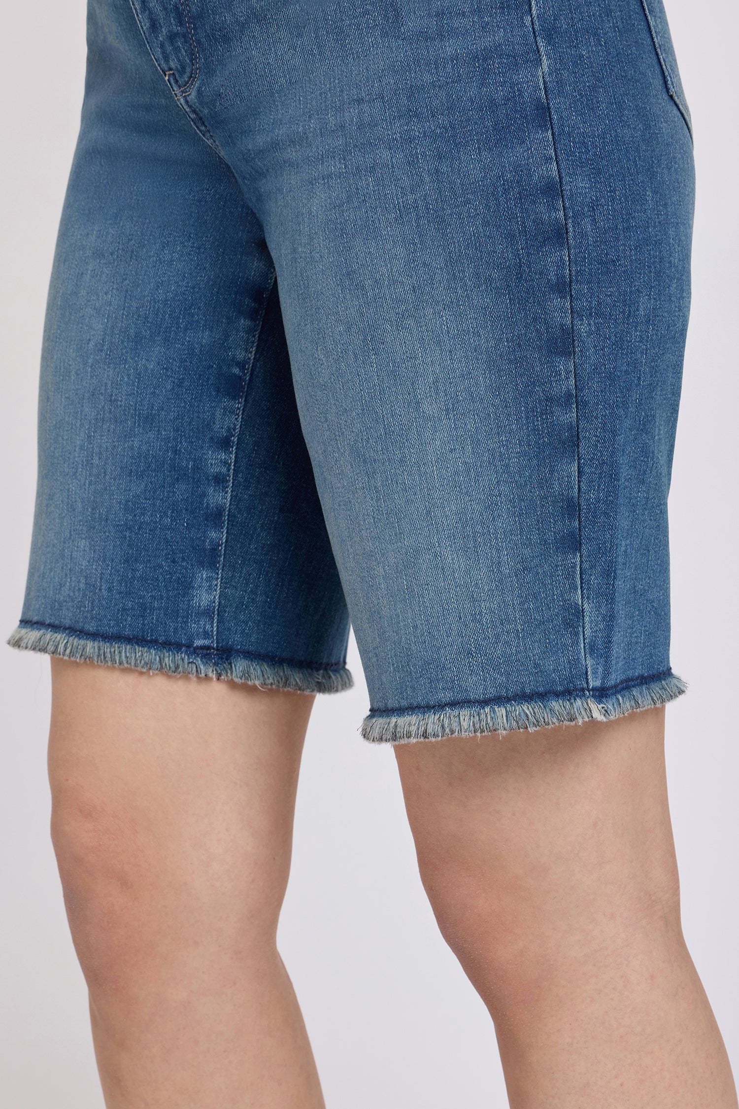 NYDJ Boyfriend Denim Shorts In Petite In Re-New™ Denim With Frayed Hems - Breezy Palms