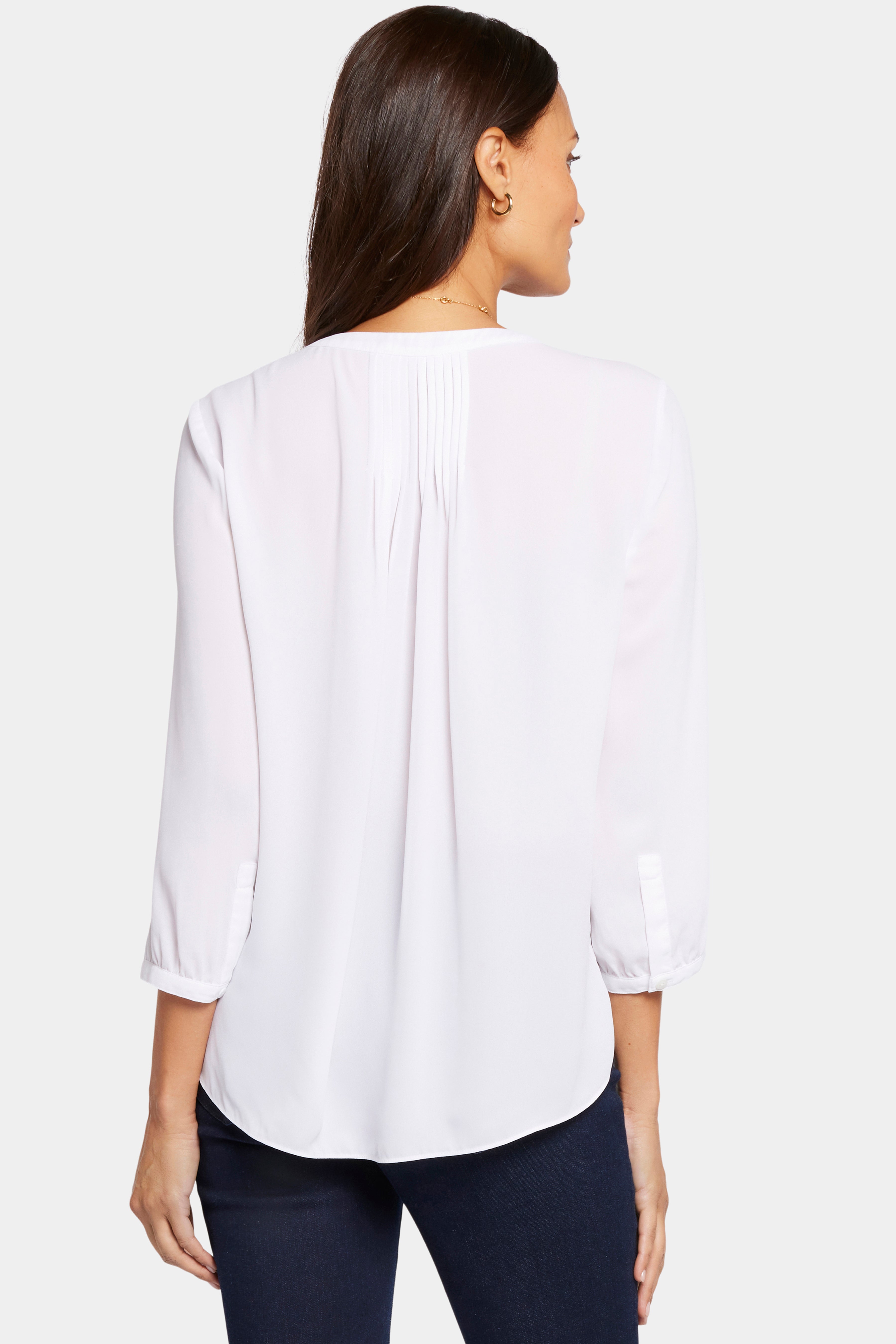 Pintuck Blouse In Petite - Optic White White | NYDJ