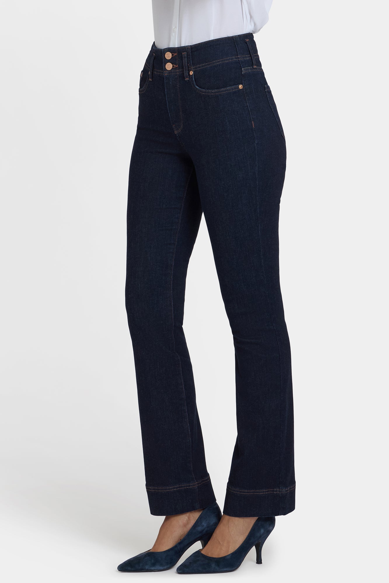 NYDJ Barbara Bootcut Jeans In Petite With High Rise And Double-Button Waistband - Magical