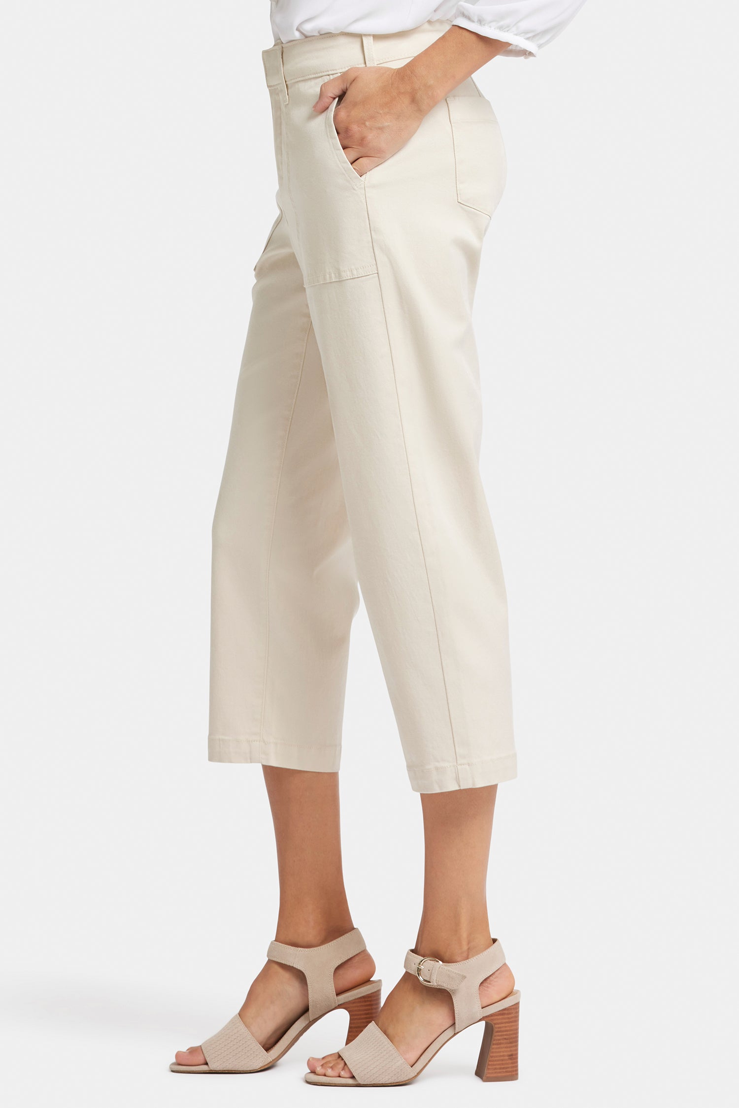 NYDJ Utility Pants In Petite In Stretch Twill With High Rise - White Creek