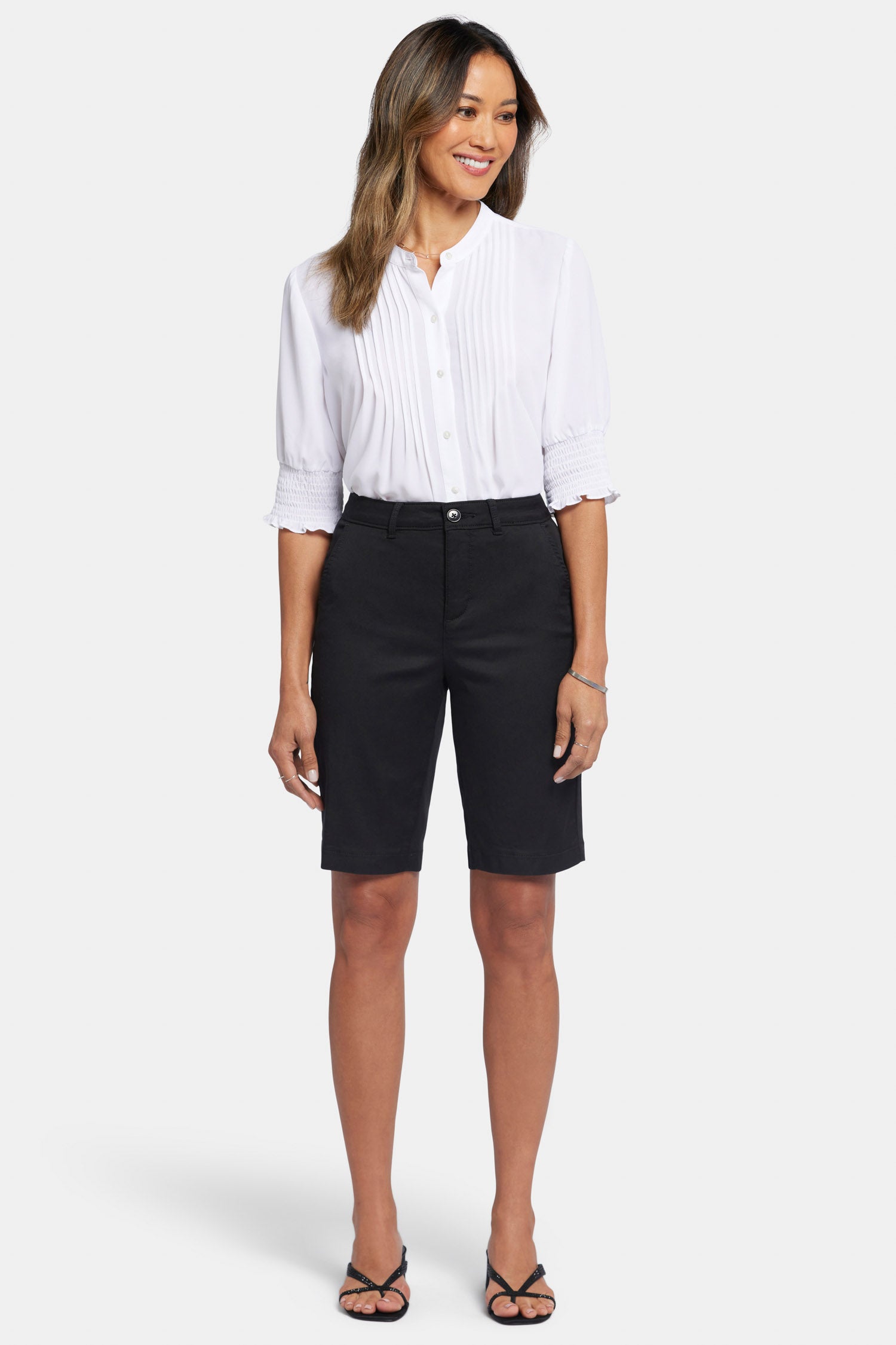NYDJ Bermuda Shorts In Petite In Stretch Twill - Black