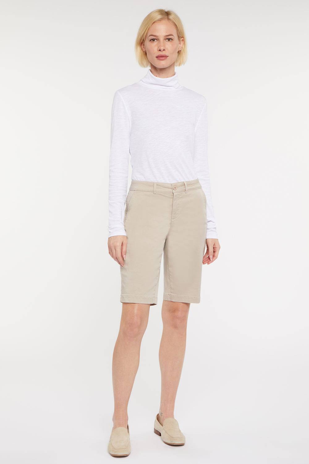NYDJ Bermuda Shorts In Petite In Stretch Twill - Feather