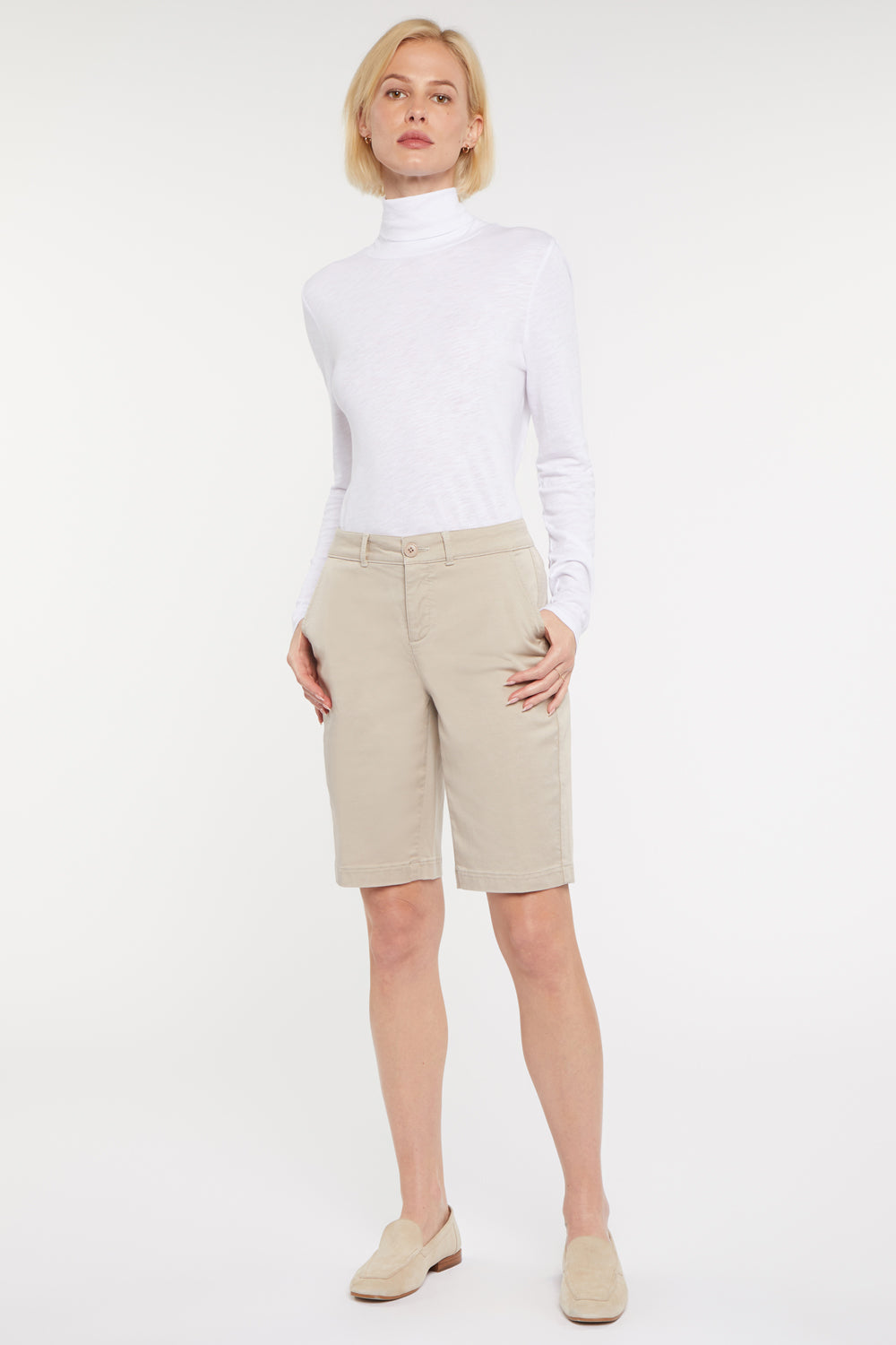 NYDJ Bermuda Shorts In Petite In Stretch Twill - Feather