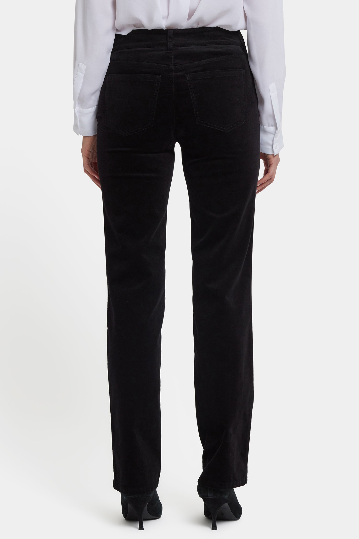 NYDJ Marilyn Straight Pants In Petite In Velveteen - Black