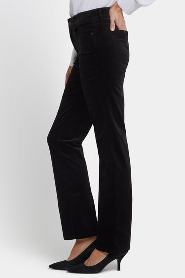 NYDJ Marilyn Straight Pants In Petite In Velveteen - Black